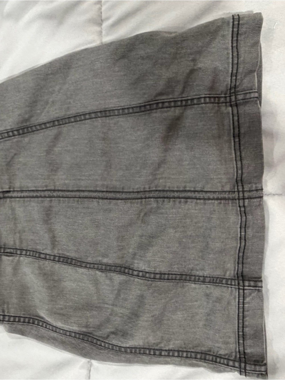 Free People Grey Mini Skirt with Panel Stitching